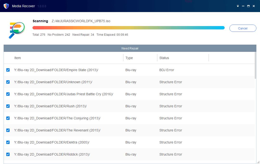 media recover für Blu-ray