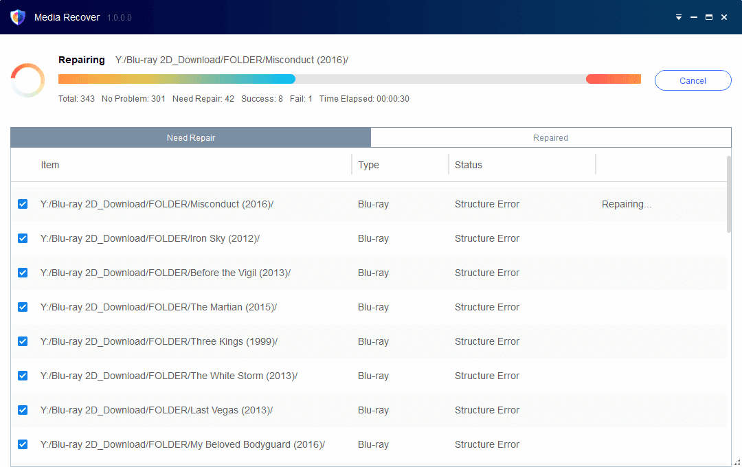 media recover for DVD & Blu-ray