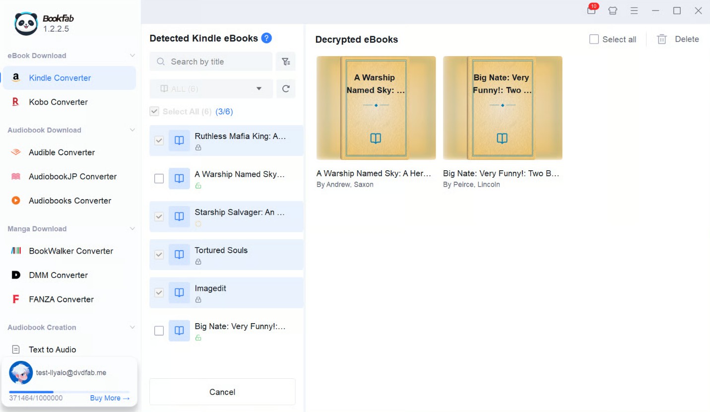 Steps to convert AZW3 to EPUB Using BookFab Kindle Converter