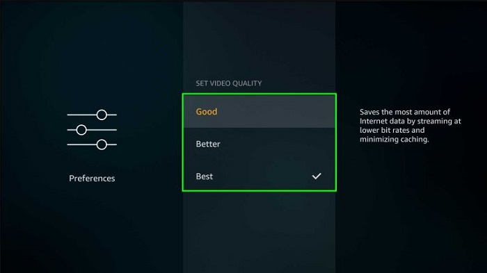 Amazon Com Videoeinstellungen anpassen:Videoqualität in Amazon Prime auf einem Firestick anpassen