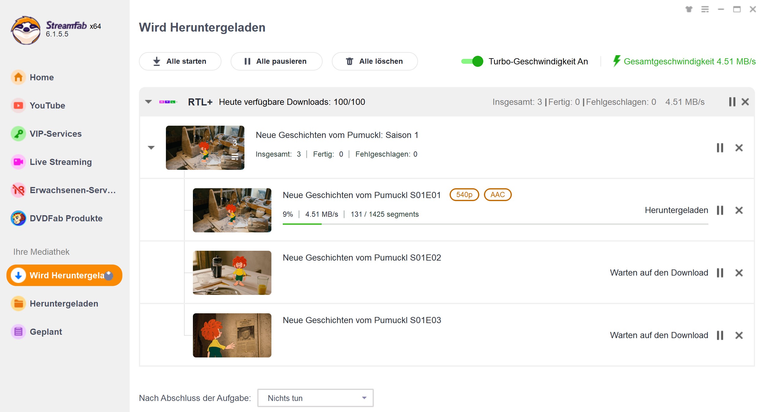 Herunterladen von Videos mit StreamFab