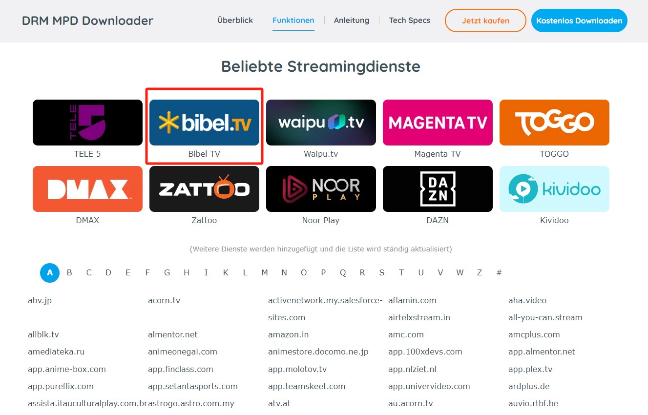 Funktionen von StreamFab Bibel TV Downloader