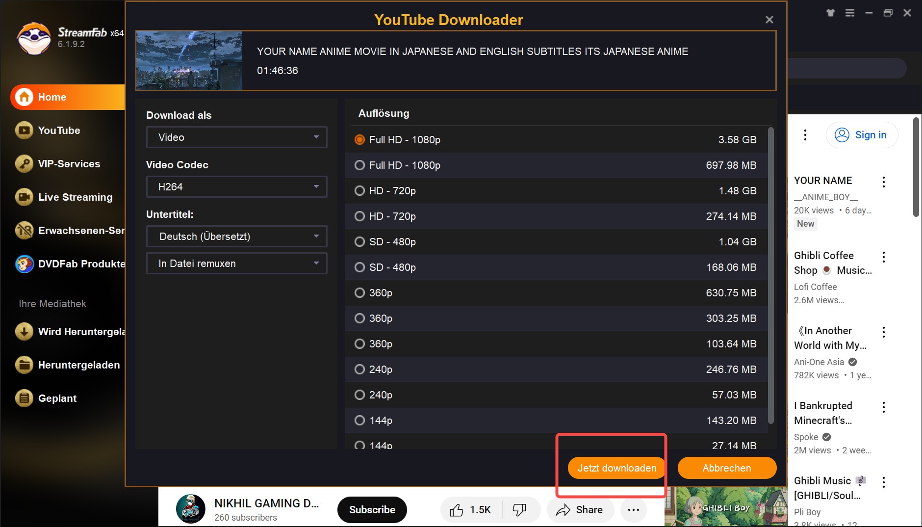 Schritte zum Herunterladen von YouTube-Videos mit StreamFab YouTube Downloader