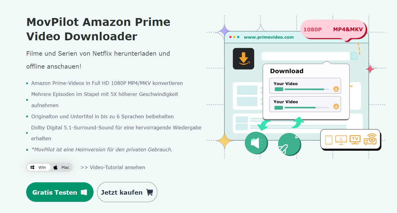 Review für MovPilot Amazon Prime Video Downloader: Lohnt es sich, die Software zu verwenden?