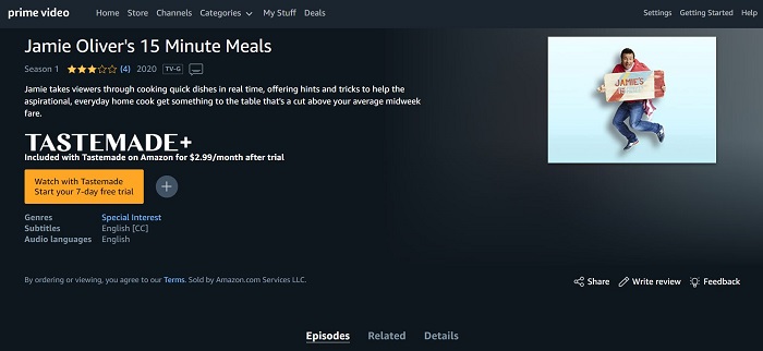 Amazon Prime Video Kanäle:6. Tastemade+