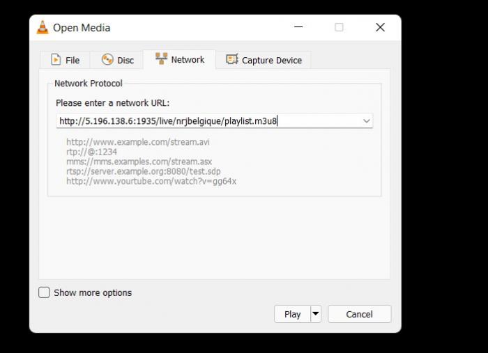 How to play M3U8 in VLC Media Player