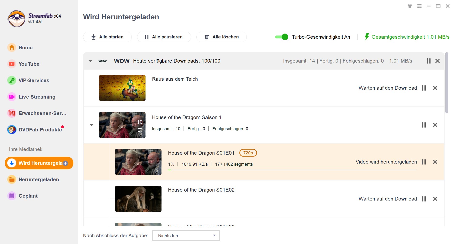 Anleitung zum WOW TV Filme und Serien Download