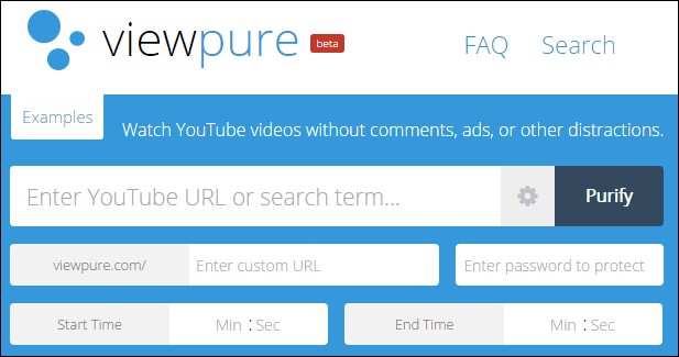 youtube video watcher:ViewPure