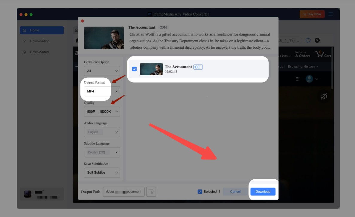 convert prime video to mp4 with dumpmedia: step 2
