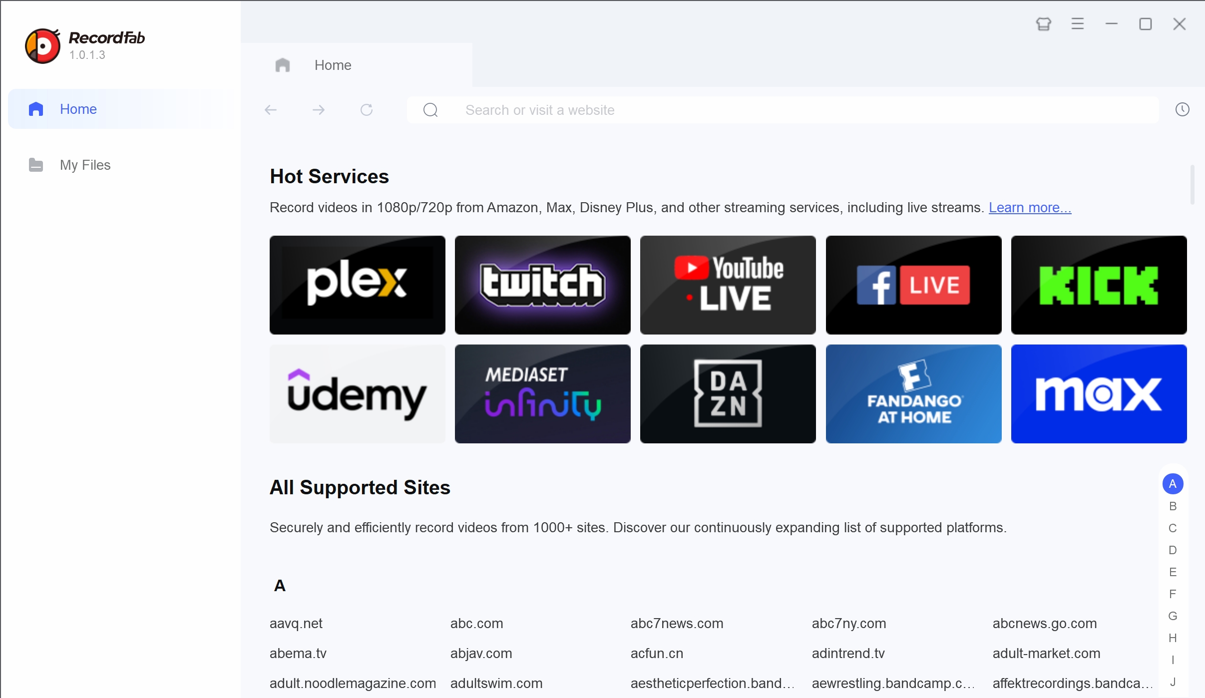 convert amazon live video to mp4 with recordfab: step 1