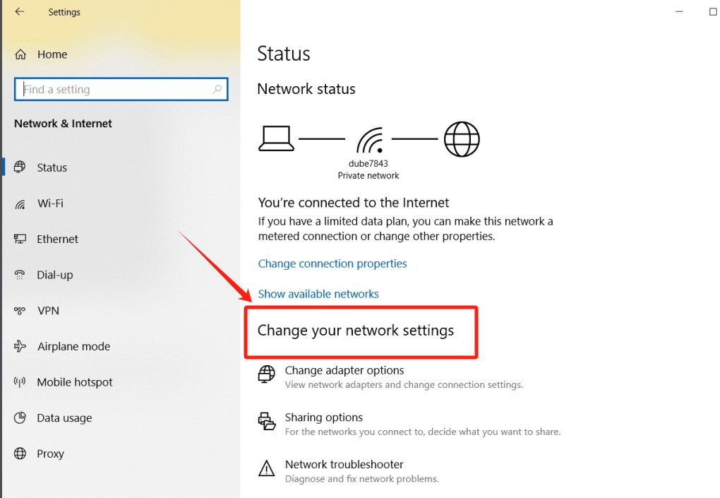 network settings on your device