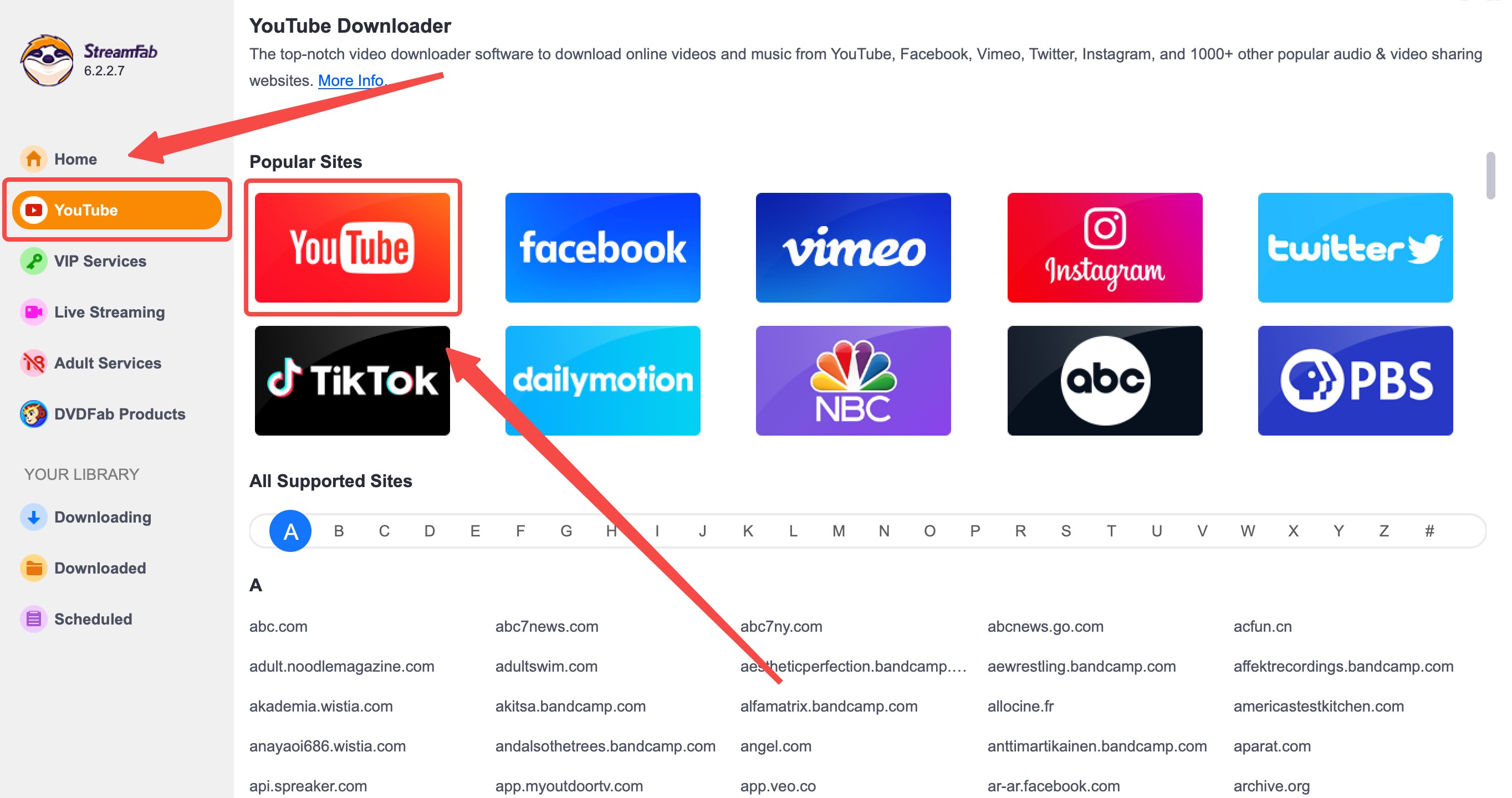 how to download a video from youtube: step 2 of streamfab