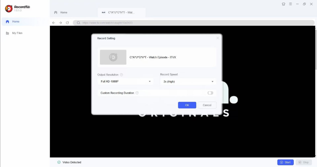 How to use RecordFab to convert ITVX to MP4: step 2