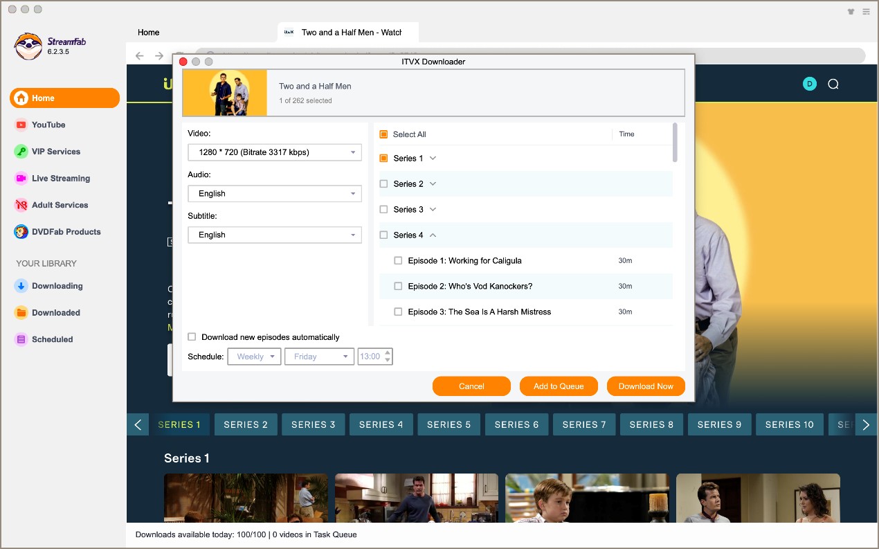 How to use StreamFab to convert ITVX to MP4: step 2