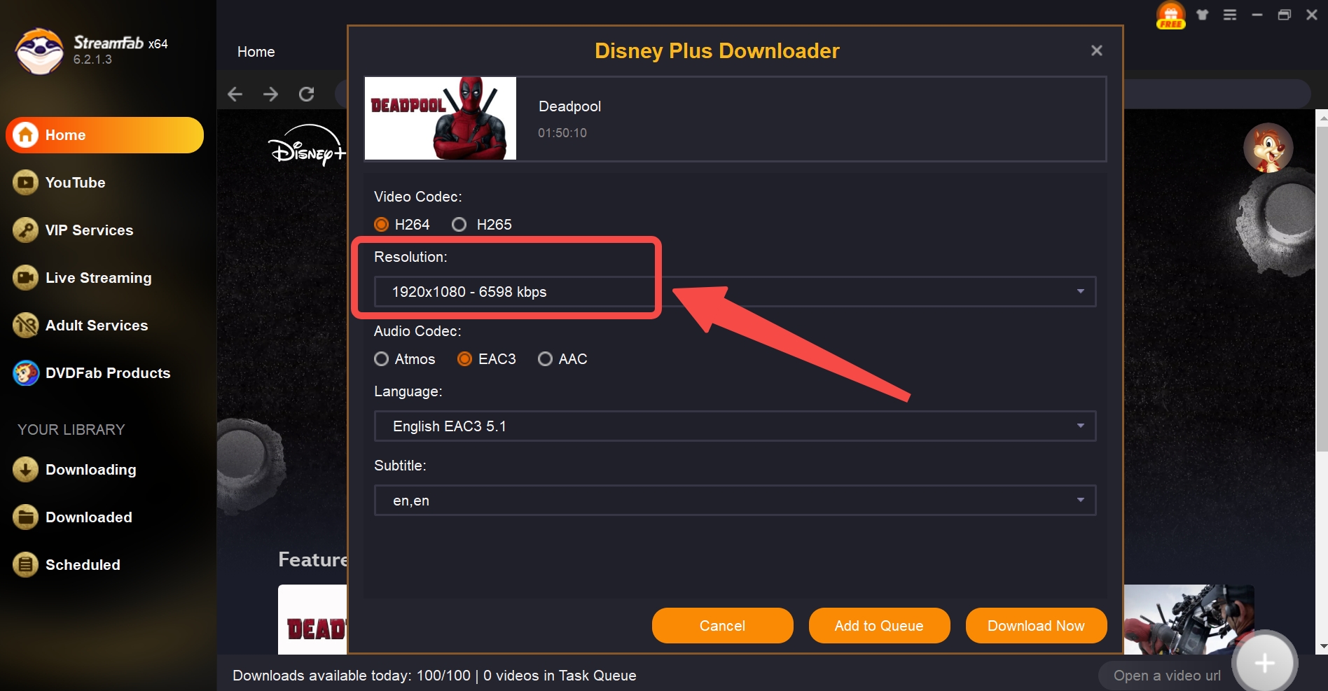 streamfab disney plus 1080p