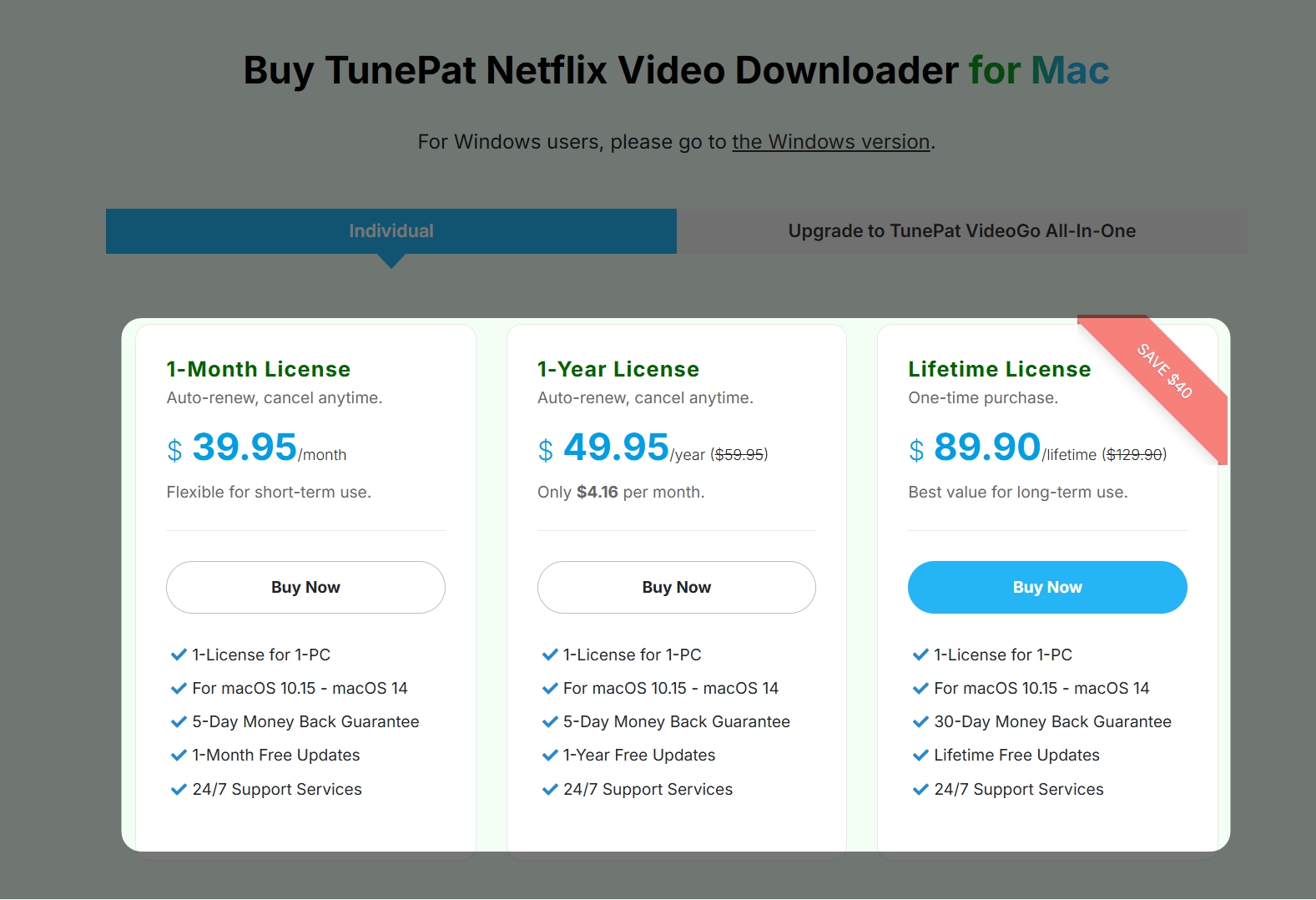 TunePat Netflix Video Downloader review: price