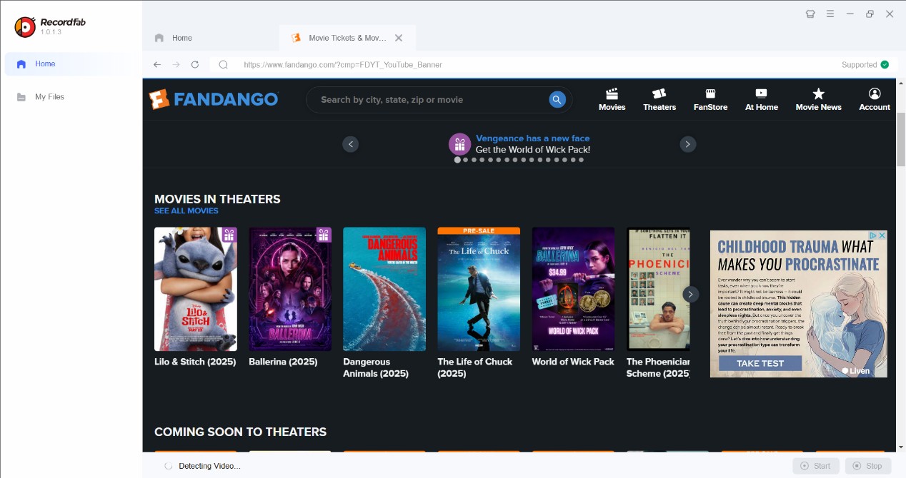 convert VUDU to MP4 using RecordFab Step 1
