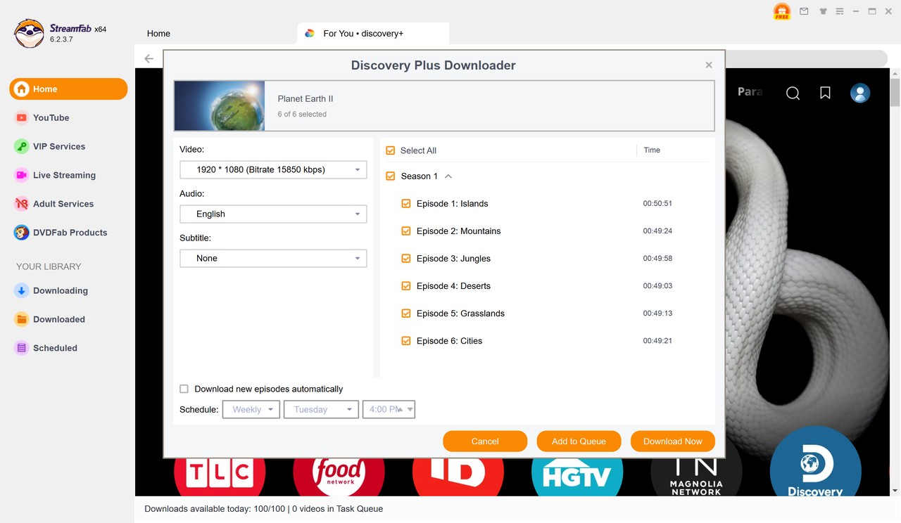 How Can You Watch Discovery Plus Offline: step 4 of streamfab