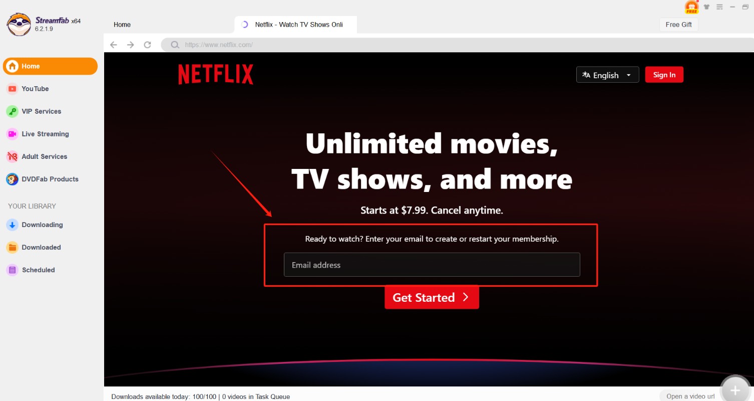 watch netflix offline on airplane with streamfab: step 3