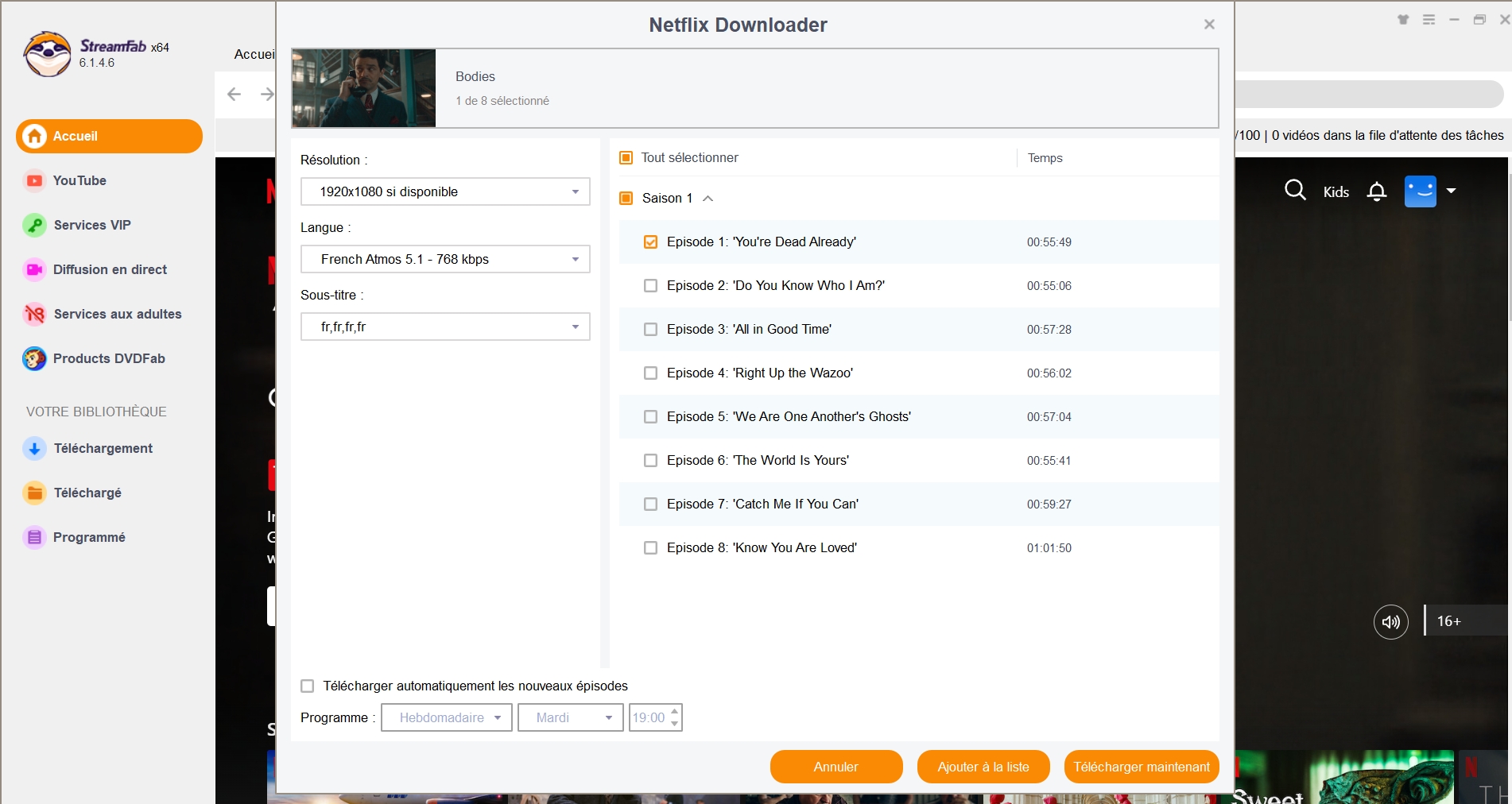 les étapes sur comment télécharger des films Netflix avec StreamFab Netflix Downloader