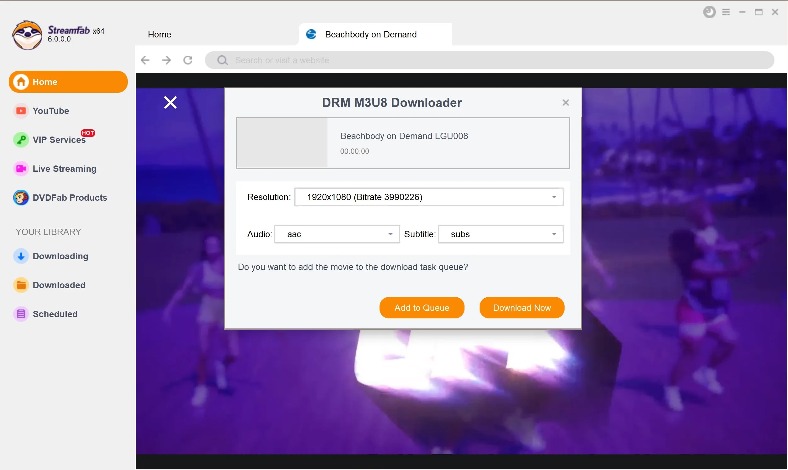 StreamFab DRM M3U8 Downloader step.