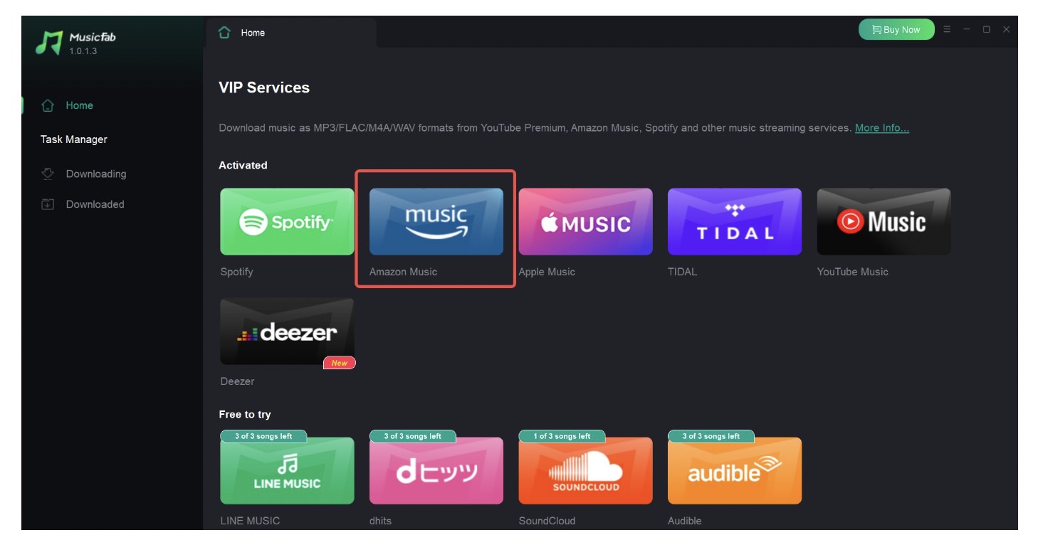 Install and open MusicFab 