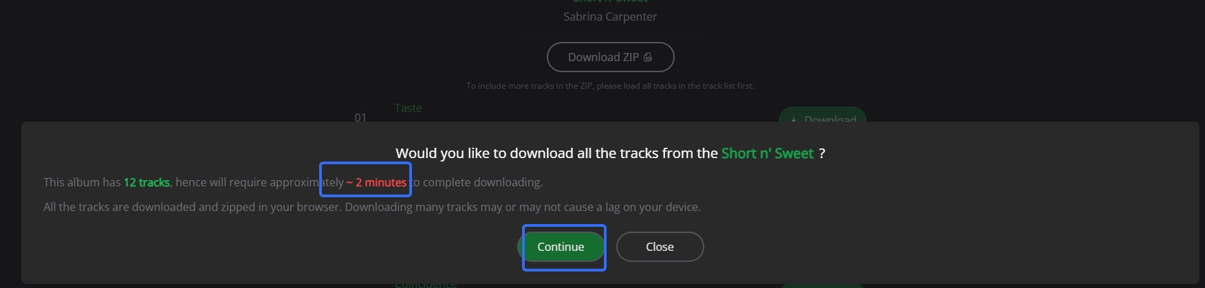 spotifydown album download time