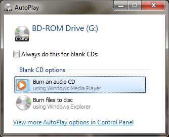 select the “Burn” tab.
