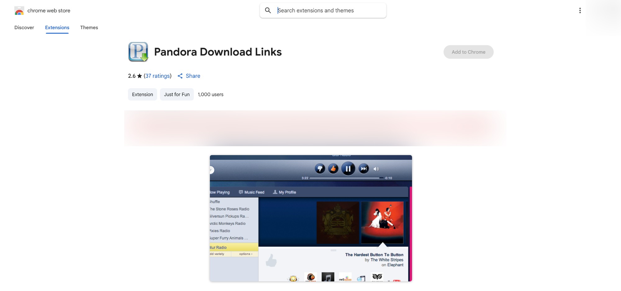 add the Pandora Download Links extension