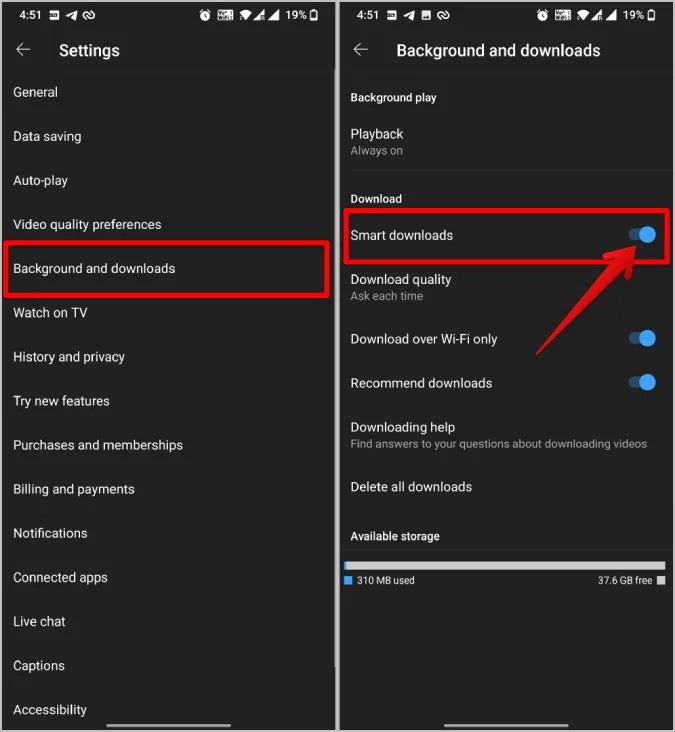 Use the Smart Download Option on Mobile