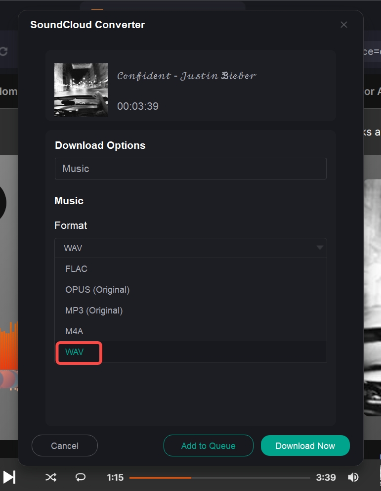 musicfab soundclound wav