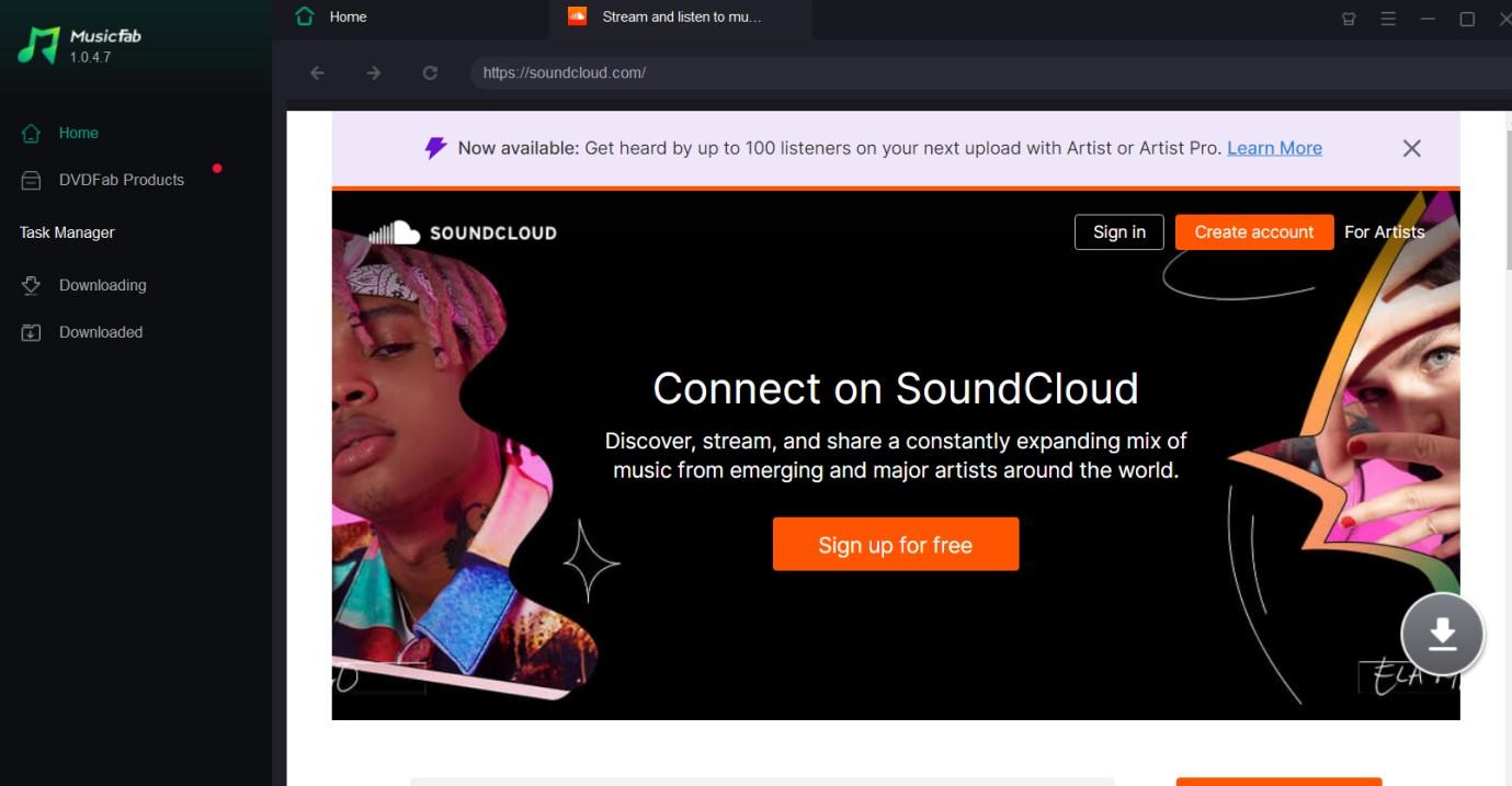 Choose SoundCloud