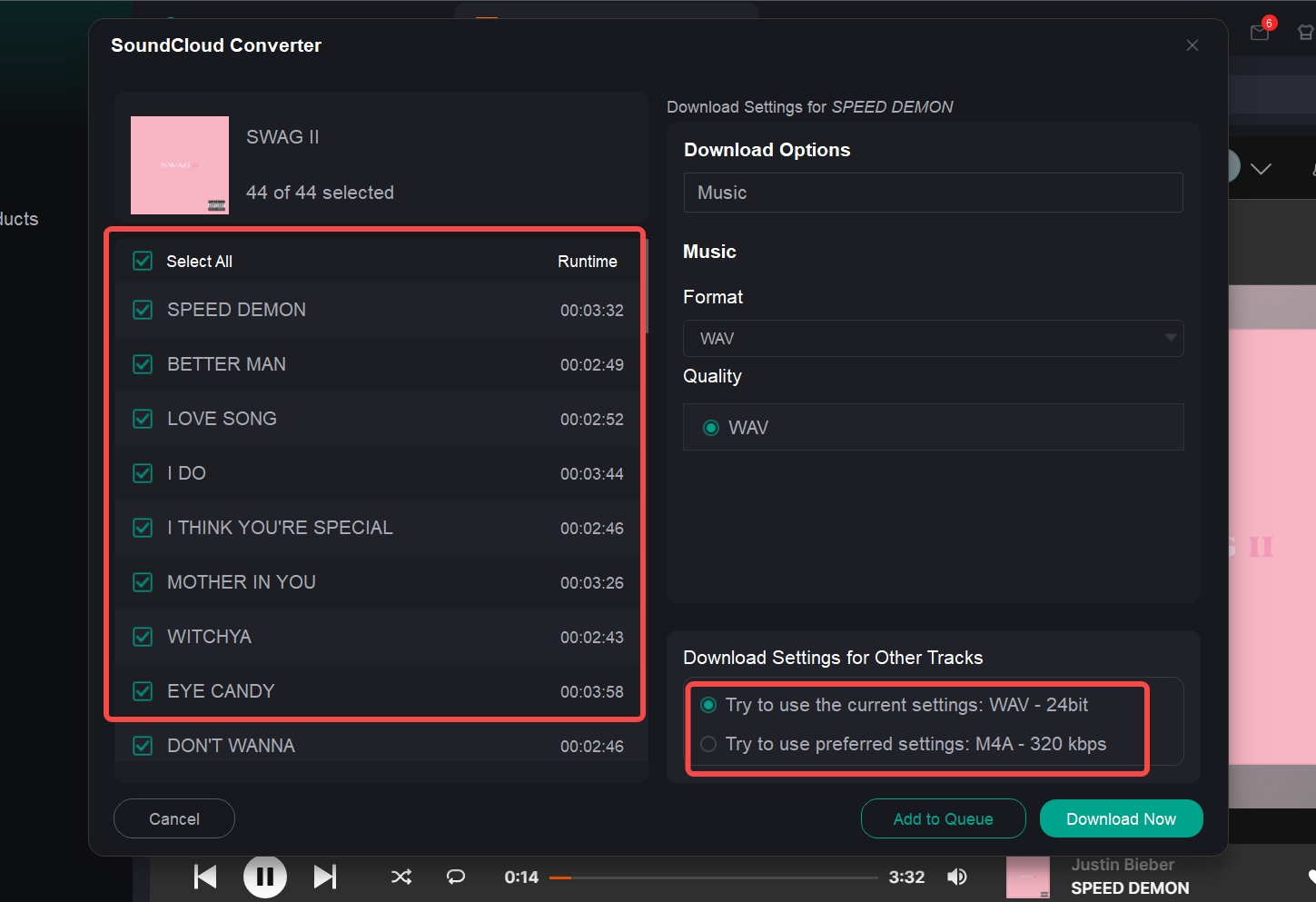 musicfab soundcloud playlist wav