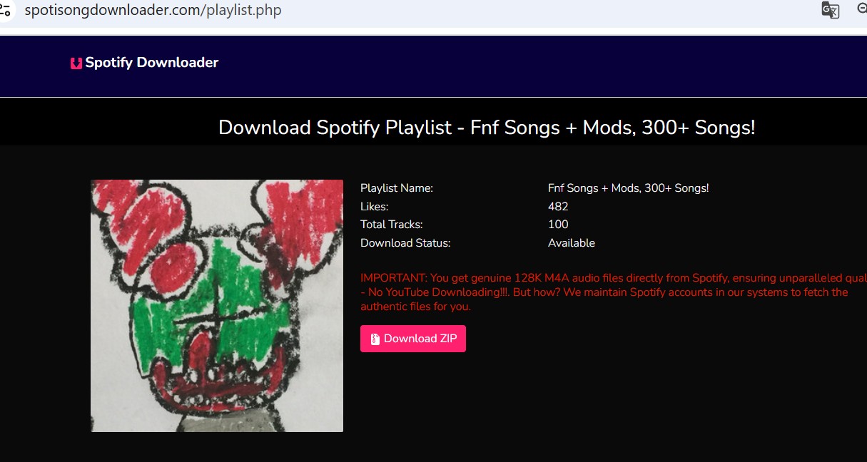 download ZIP M4A files using Spoti downloader