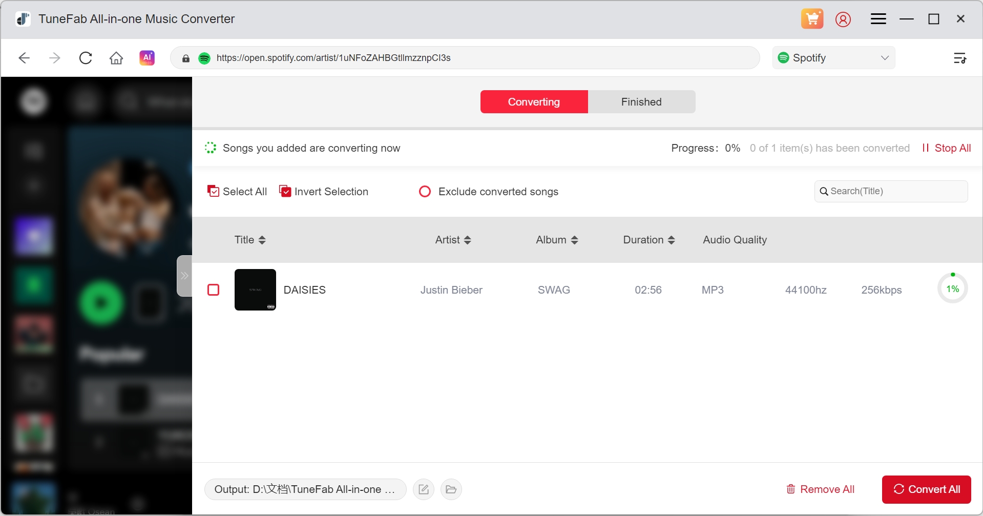 tunefab spotify converter songs conversion