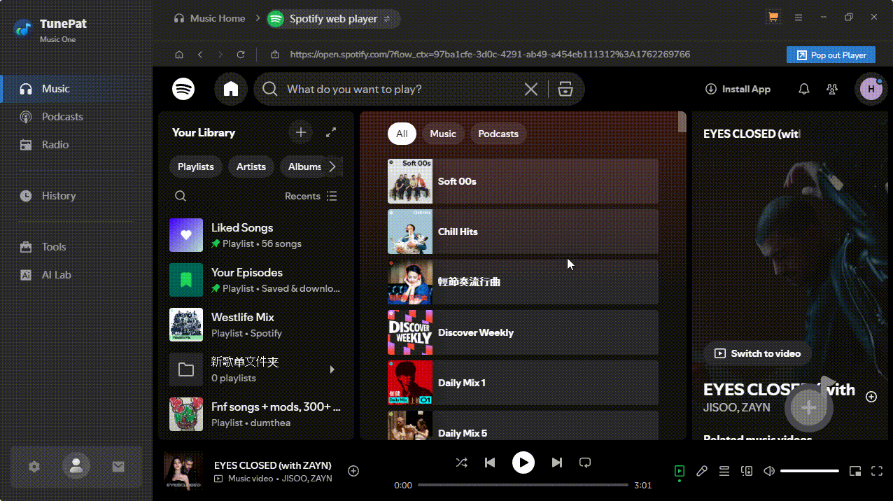 tunepat-spotify-download-process