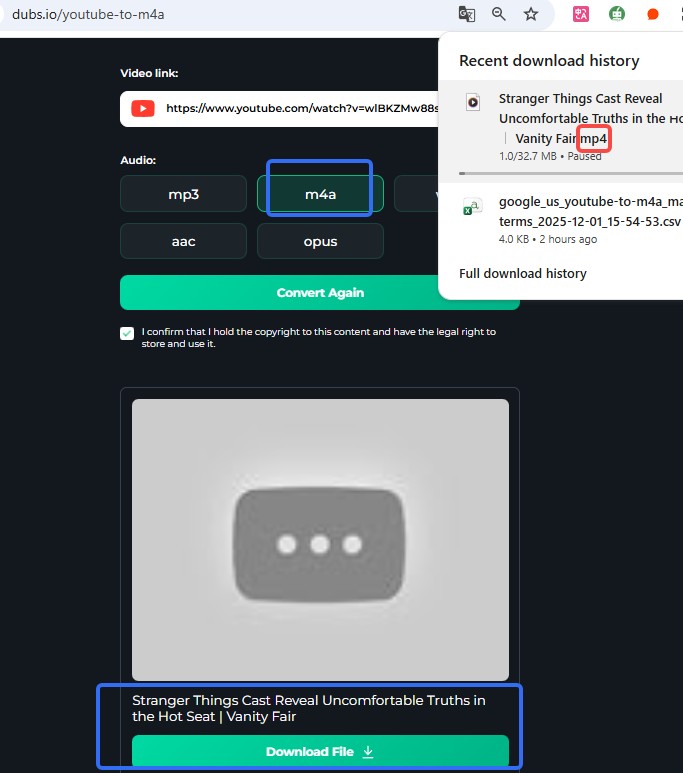 Dubsio-youtube-to-m4a