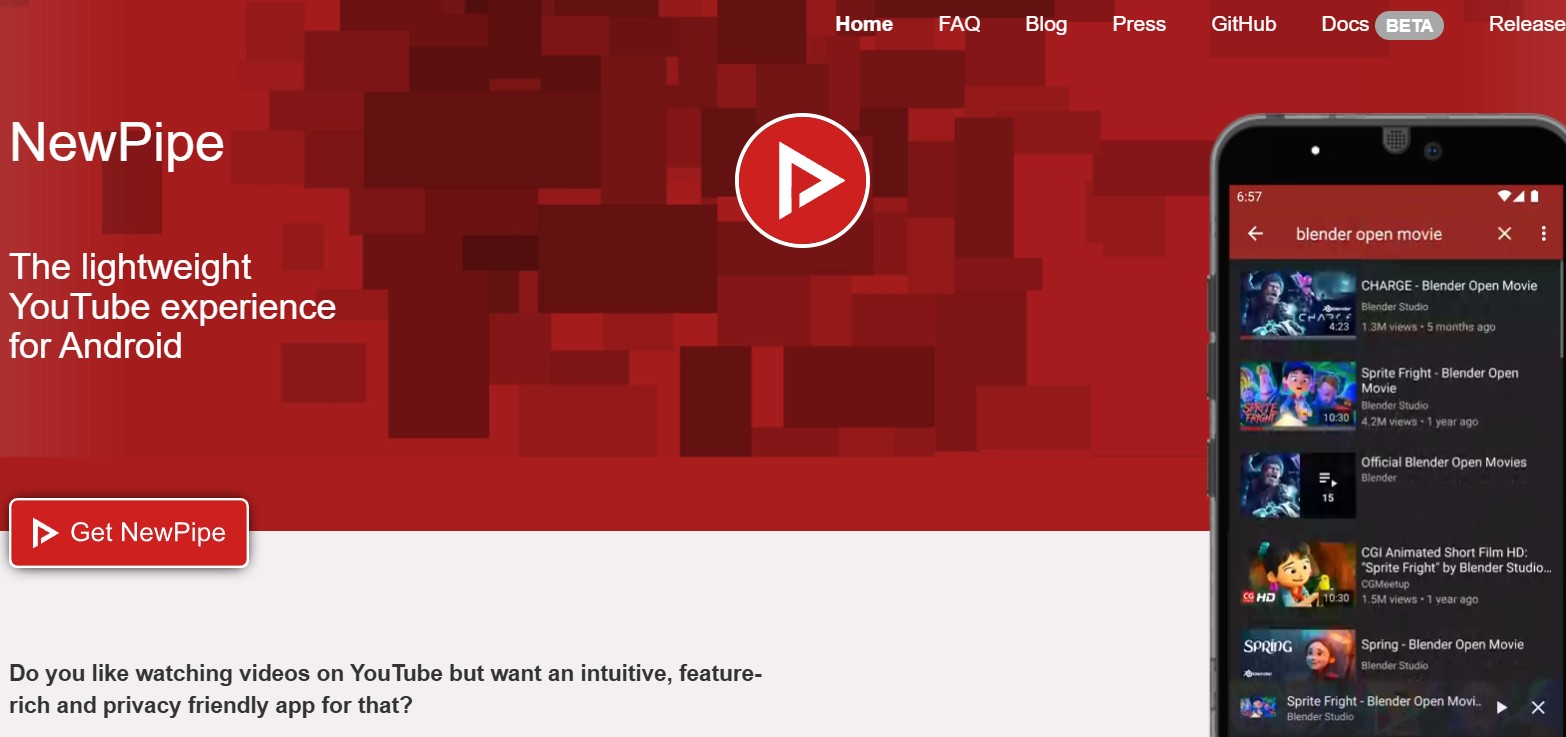 NewPipe: youtube video watcher