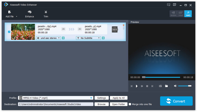 ai video upscaling: aiseesoft video enhancer