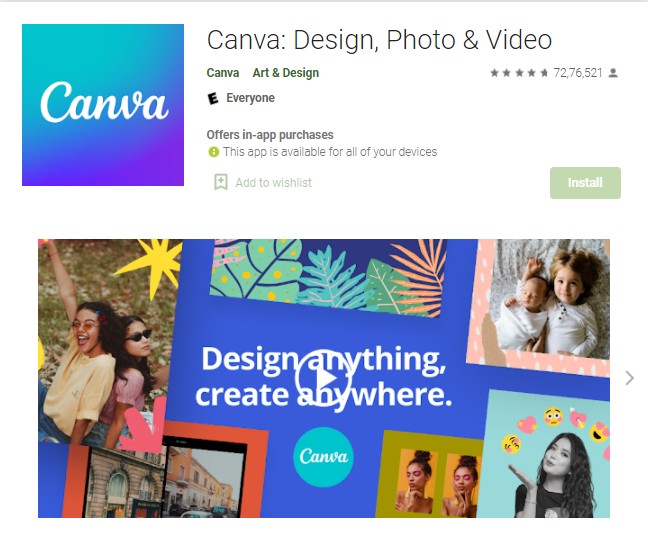 background editing apps:Canva