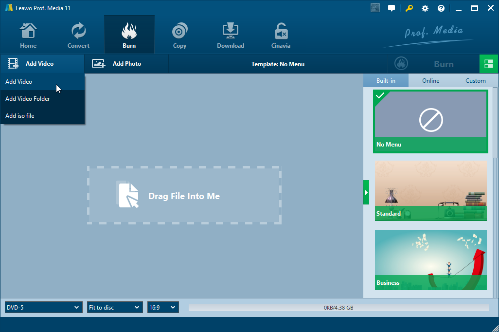 Burn ISO to USB:Burn ISO to USB Drive with Leawo DVD Creator