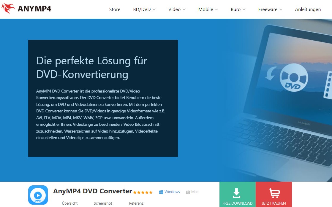 DVD Converter zum DVD konvertieren: AnyMP4 DVD Converter