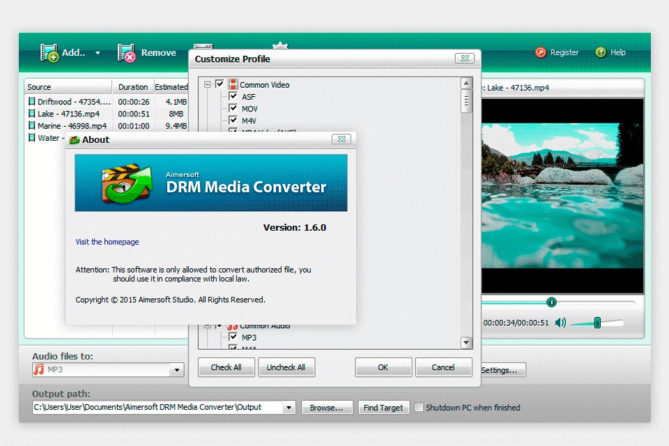 Alternative zum DRM entfernen: Aimersoft DRM Media Converter