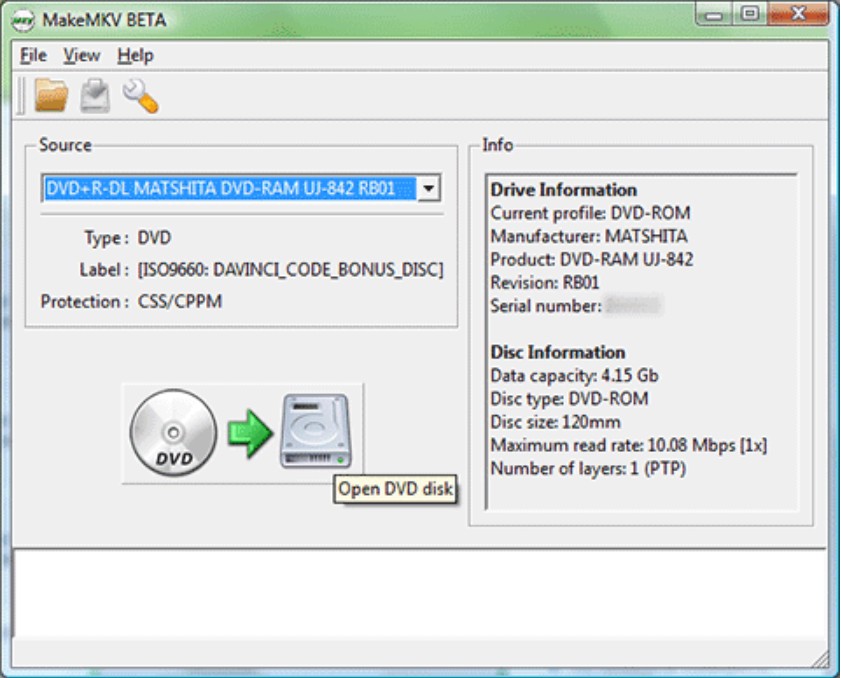 open source dvd ripper:MakeMKV DVD Ripper