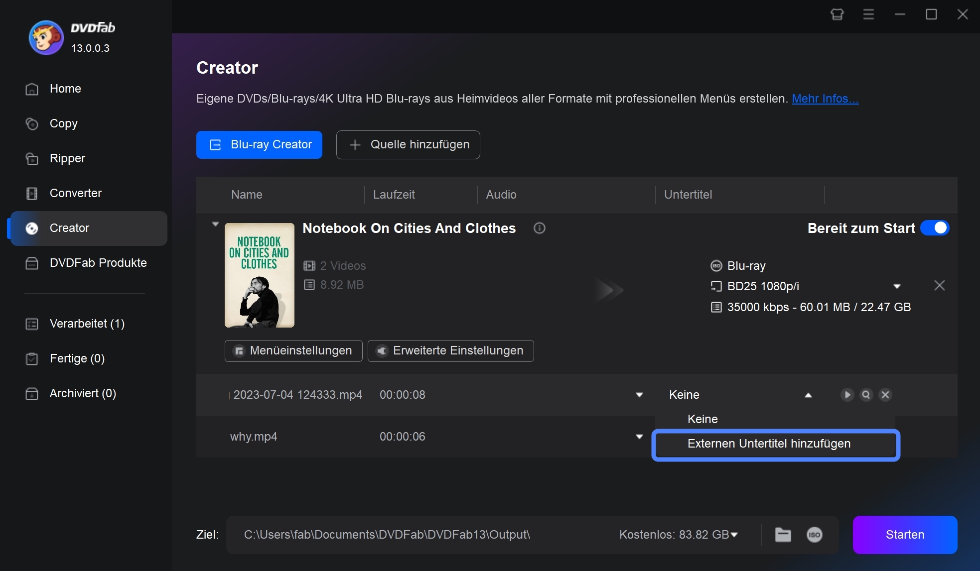 DVDFab Blu-ray Creator: Wie man den besten Blu-ray Brenner benutzt