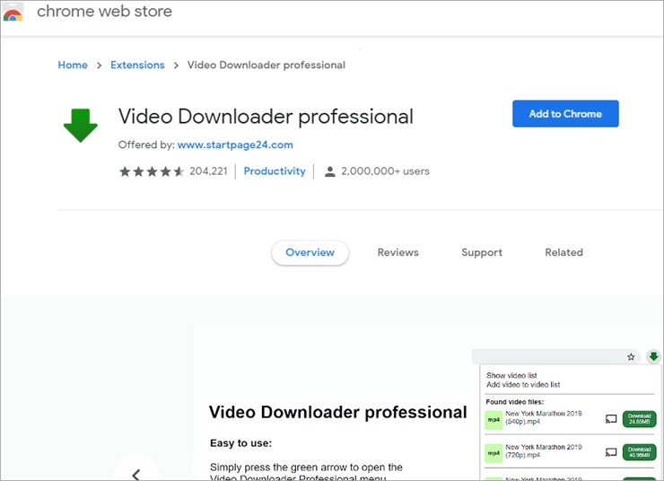 video downloader chrome:3. Video Downloader Professional - Chrome Extension Video Downloader