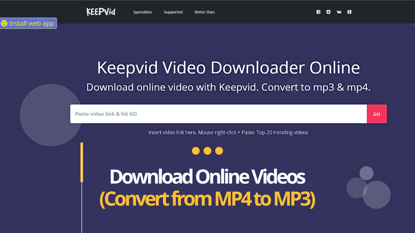 Download Video from Link for Free:5. Keepvid