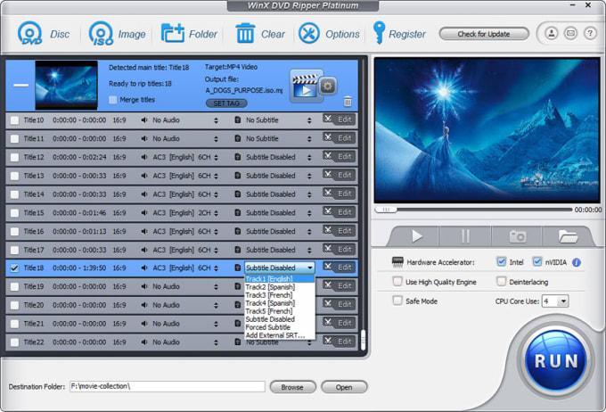 DVD editing software: WinXDVD Ripper