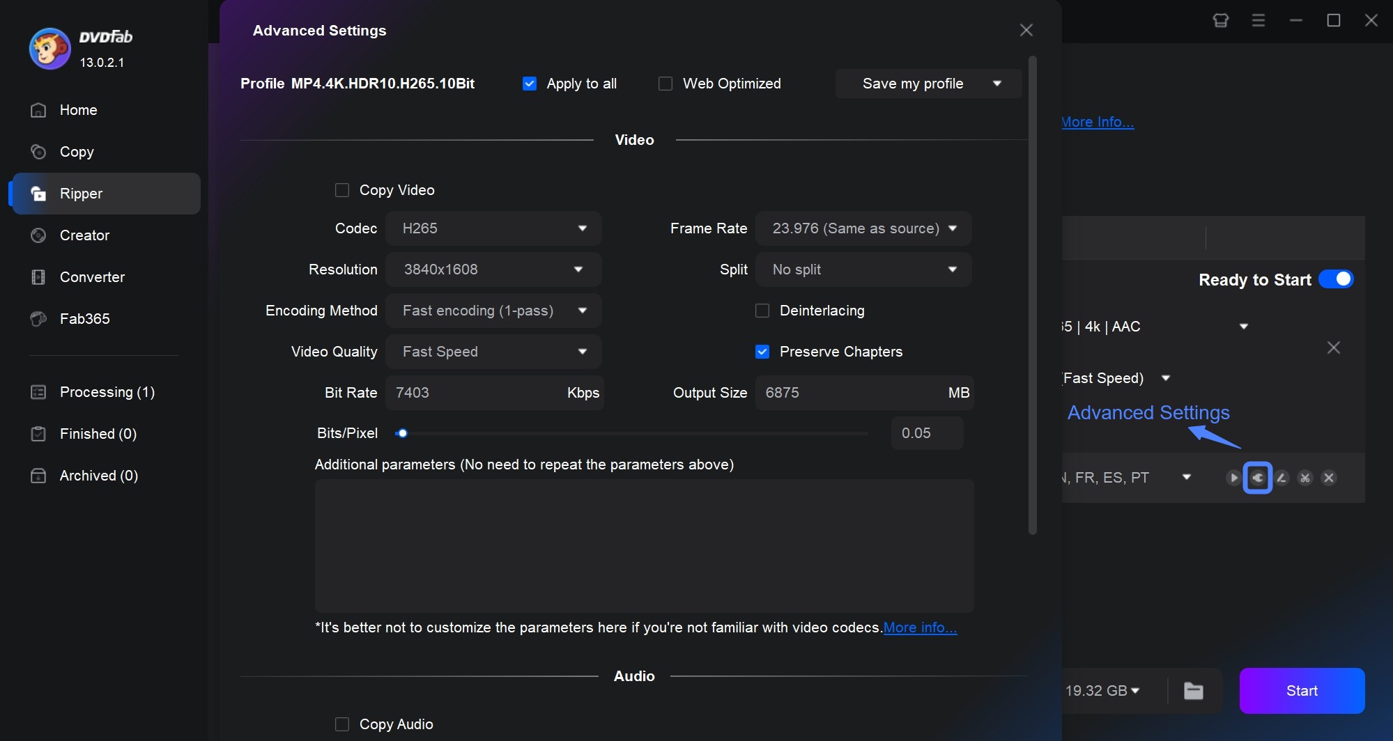 convert 4k Blu-ray to 1080p with DVDFab