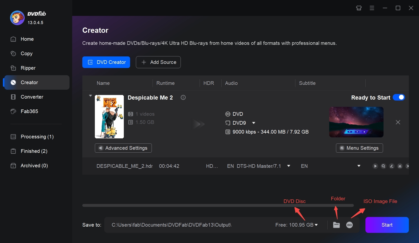 Copying DivX to DVD using DVDFab DVD Creator 